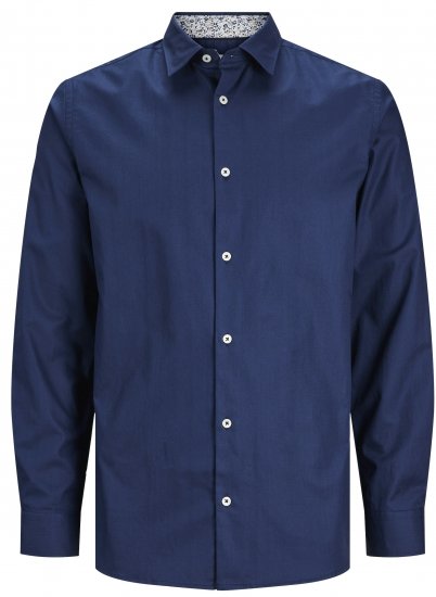Jack & Jones JPRBLANORDIC DETAIL Shirt Perfect Navy - Camisas - Camisas Homem Tamanhos Grandes