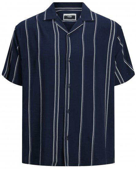 Jack & Jones JCOJEFF AOP Resort Shirt Navy Blazer - Camisas - Camisas Homem Tamanhos Grandes