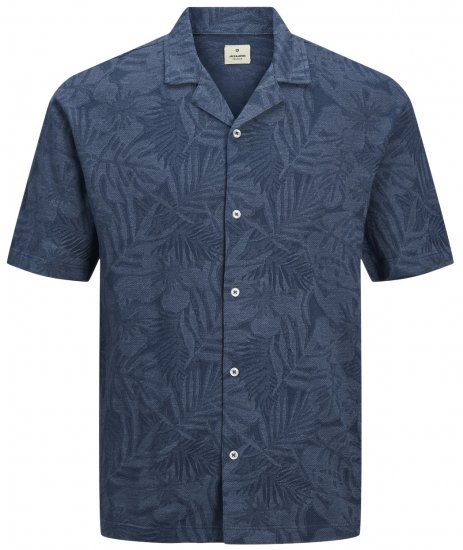 Jack & Jones JPRBLUNAEL SS Resort Polo Dark Denim - Pólos - Pólos Tamanhos Grandes Homem