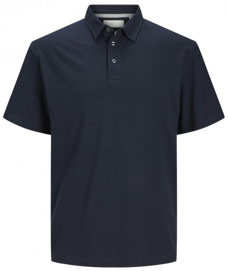 Jack & Jones JPRCC Soft Linen Blend Polo Night Sky - Pólos - Pólos Tamanhos Grandes Homem