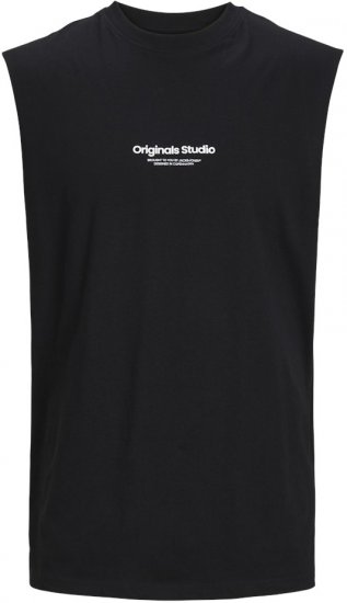 Jack & Jones VESTERBRO Sleeveless T-Shirt Black - T-shirts - T-shirts Homem Tamanhos Grandes