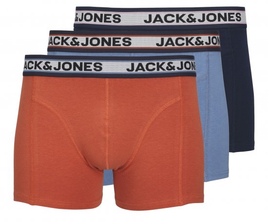 Jack & Jones JACMARCO SOLID Trunks 3-Pack Coronet Blue - Roupa Interior & natação - Roupa interior Homem Tamanhos Grandes