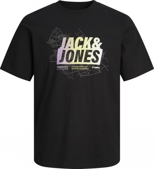 Jack & Jones JCOMAP SUMMER LOGO Black - T-shirts - T-shirts Homem Tamanhos Grandes