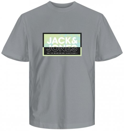 Jack & Jones JCOLOGAN SUMMER PRINT T-Shirt Gray - T-shirts - T-shirts Homem Tamanhos Grandes