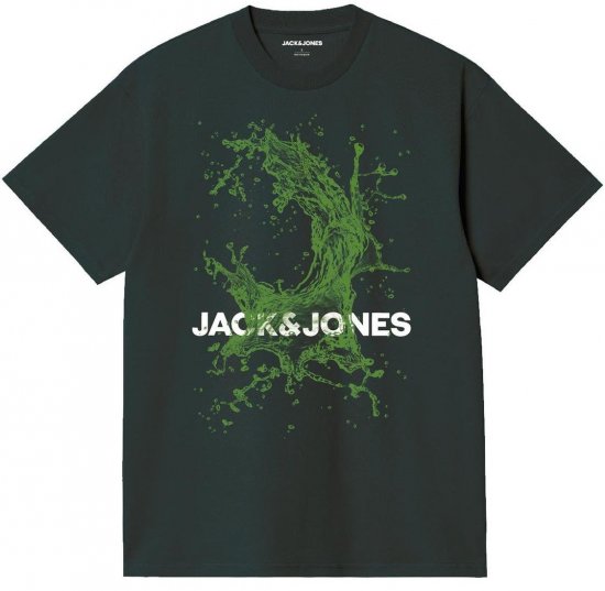 Jack & Jones JCOOCEAN SPLASH T-Shirt Black - T-shirts - T-shirts Homem Tamanhos Grandes