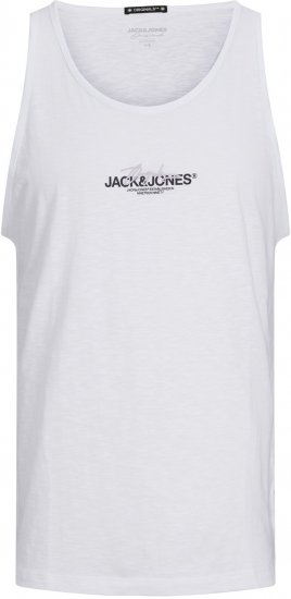 Jack & Jones JORARUBA BRANDING TANK TOP Bright White - T-shirts - T-shirts Homem Tamanhos Grandes