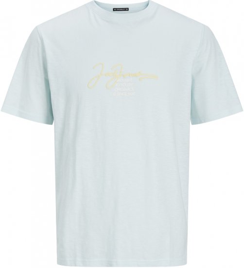Jack & Jones JORARUBA BRANDING TEE SS CREW NECK Skylight - T-shirts - T-shirts Homem Tamanhos Grandes