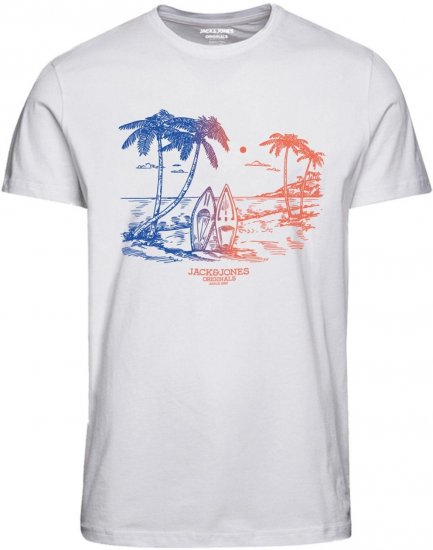 Jack & Jones JORARUBA TEE SS CREW NECK - Bright White - T-shirts - T-shirts Homem Tamanhos Grandes
