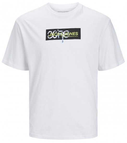 Jack & Jones JCOSUMMER PRINT T-Shirt White - T-shirts - T-shirts Homem Tamanhos Grandes
