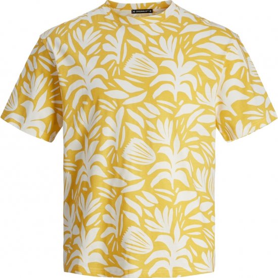 Jack & Jones JORMARBELLA T-Shirt Cloud Dancer/Yellow - T-shirts - T-shirts Homem Tamanhos Grandes
