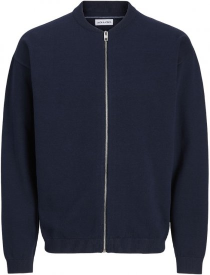 Jack & Jones Calvin Knit Bomber Zipper Sweater Dark Blue - Sweatshirts & hoodies - Sweatshirt & Camisolas com Capuz tamanhos grandes