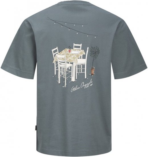 Jack & Jones Lington Back And Front Print Crew Neck T-Shirt Grey - T-shirts - T-shirts Homem Tamanhos Grandes