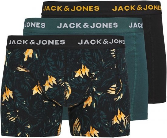Jack & Jones Tyler Trunks 3-Pack Black - Roupa Interior & natação - Roupa interior Homem Tamanhos Grandes