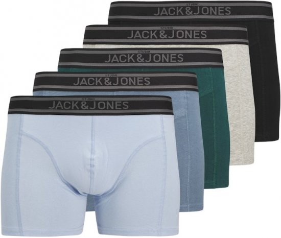 Jack & Jones Kyle Solid Trunks 5-Pack Deep Teal - Roupa Interior & natação - Roupa interior Homem Tamanhos Grandes