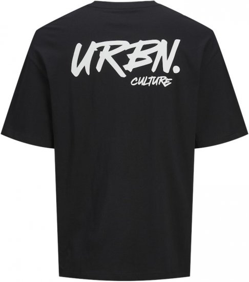 Jack & Jones Script Bradley Crew Neck T-Shirt Black - T-shirts - T-shirts Homem Tamanhos Grandes