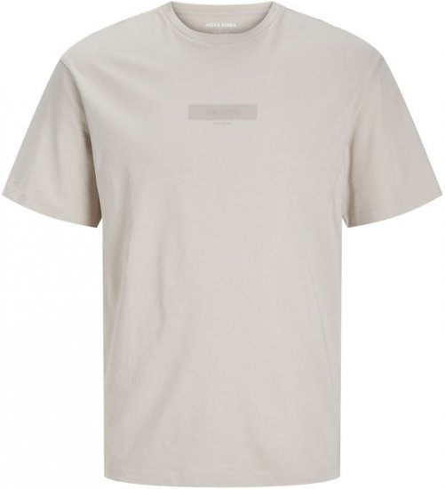 Jack & Jones TAKA T-Shirt Light Grey - T-shirts - T-shirts Homem Tamanhos Grandes