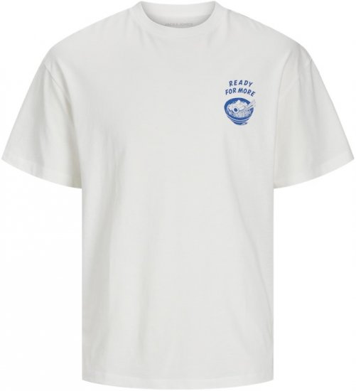 Jack & Jones Charge Crew Neck Printed T-Shirt White - T-shirts - T-shirts Homem Tamanhos Grandes