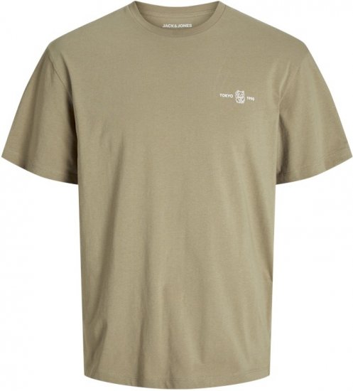 Jack & Jones Ayce Crew Neck T-Shirt Beige - T-shirts - T-shirts Homem Tamanhos Grandes