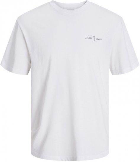 Jack & Jones Ayce Crew Neck T-Shirt White - T-shirts - T-shirts Homem Tamanhos Grandes
