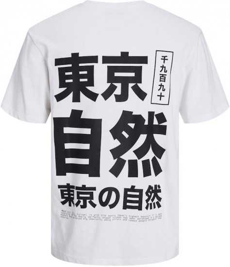 Jack & Jones Ayce Crew Neck T-Shirt White - T-shirts - T-shirts Homem Tamanhos Grandes