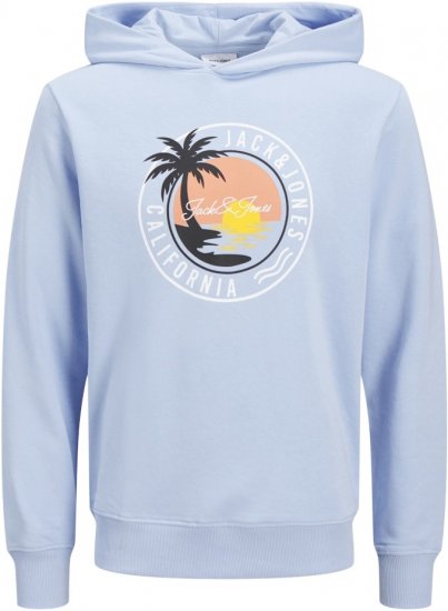 Jack & Jones Palm Hoodie Chambray Blue - Sweatshirts & hoodies - Sweatshirt & Camisolas com Capuz tamanhos grandes