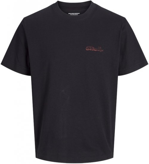Jack & Jones Retiro Crew Neck T-Shirt Black - T-shirts - T-shirts Homem Tamanhos Grandes