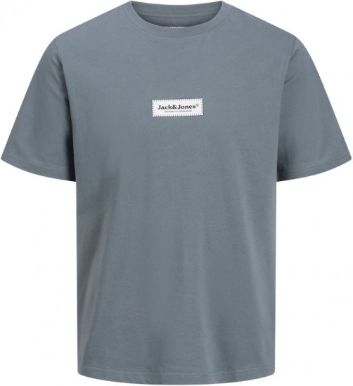 Jack & Jones Split Fakestitch Branding T-Shirt Grey - T-shirts - T-shirts Homem Tamanhos Grandes