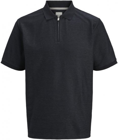 Jack & Jones Ronnie Polo with Zipper Black - Pólos - Pólos Tamanhos Grandes Homem