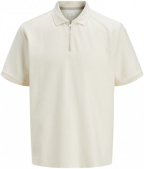 Jack & Jones Ronnie Polo with Zipper Bright White - Pólos - Pólos Tamanhos Grandes Homem