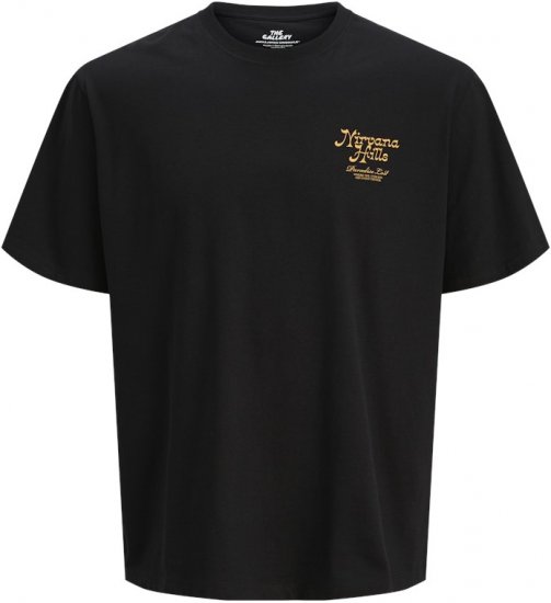 Jack & Jones Parallel Crew Neck T-Shirt Black - T-shirts - T-shirts Homem Tamanhos Grandes