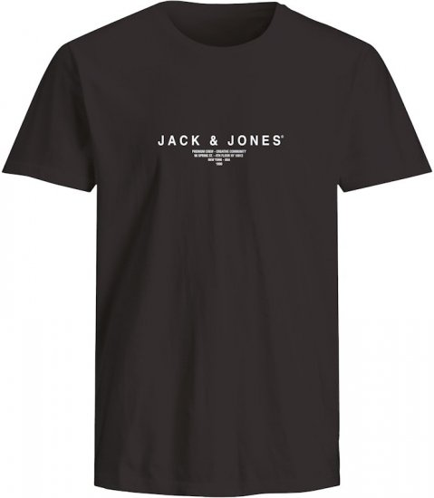 Jack & Jones Harris Crew Neck T-Shirt Black - T-shirts - T-shirts Homem Tamanhos Grandes