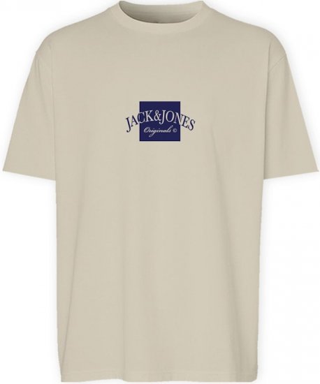 Jack & Jones Boston Crew Neck T-Shirt Antique White - T-shirts - T-shirts Homem Tamanhos Grandes