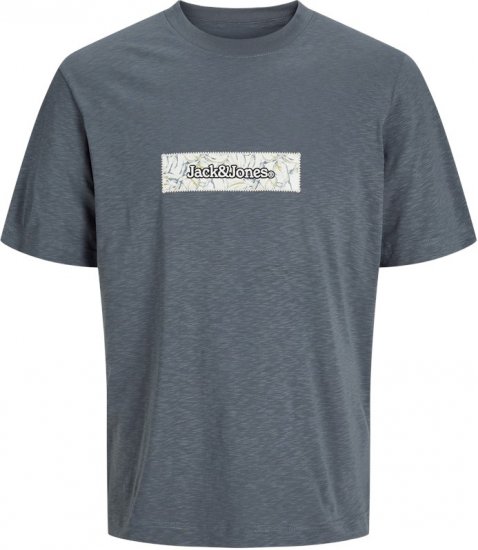Jack & Jones Split Branding AOP Crew Neck T-Shirt Grey - T-shirts - T-shirts Homem Tamanhos Grandes