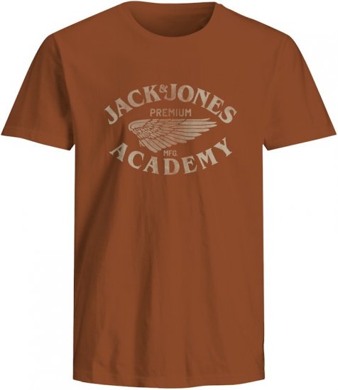 Jack & Jones Freddy Crew Neck T-Shirt Bombay Brown - T-shirts - T-shirts Homem Tamanhos Grandes