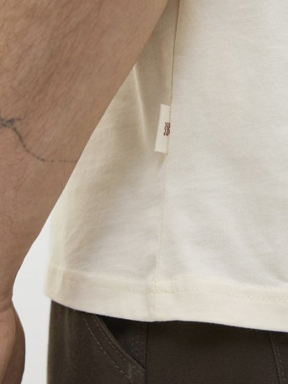  Jack & Jones Tavira Aop Pocket Crew Neck T-Shirt Antique White - T-shirts - T-shirts Homem Tamanhos Grandes