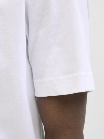 Jack & Jones Calma Crew Neck T-Shirt Bright White - T-shirts - T-shirts Homem Tamanhos Grandes
