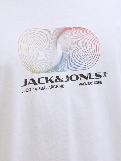 Jack & Jones Calma Crew Neck T-Shirt Bright White - T-shirts - T-shirts Homem Tamanhos Grandes