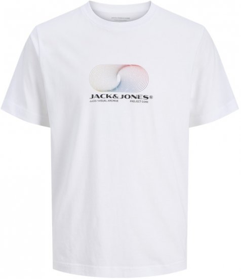 Jack & Jones Calma Crew Neck T-Shirt Bright White - T-shirts - T-shirts Homem Tamanhos Grandes