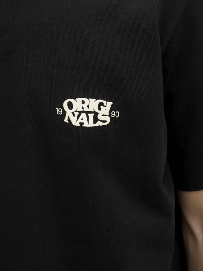  Jack & Jones Tavira Type Crew Neck T-Shirt Black - T-shirts - T-shirts Homem Tamanhos Grandes