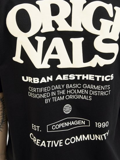  Jack & Jones Tavira Type Crew Neck T-Shirt Black - T-shirts - T-shirts Homem Tamanhos Grandes