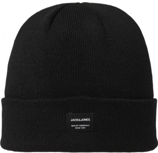 Gorro preto elegante em malha Jack & Jones disponível na Motley Denim. Fabricado em material macio e durável, oferece conforto, 