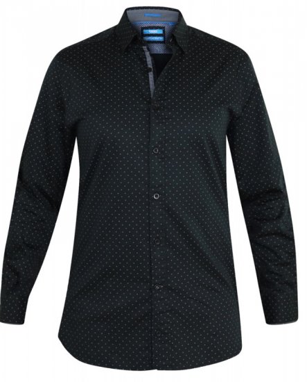 D555 Jahine Long Sleeve Printed Shirt Black - Camisas - Camisas Homem Tamanhos Grandes