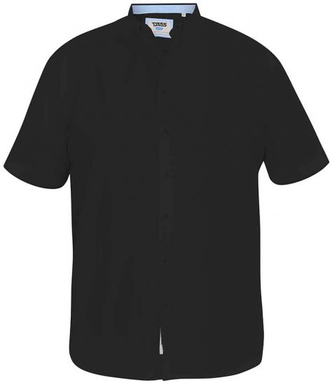 D555 James Short Sleeve Oxford Shirt Black - Camisas - Camisas Homem Tamanhos Grandes