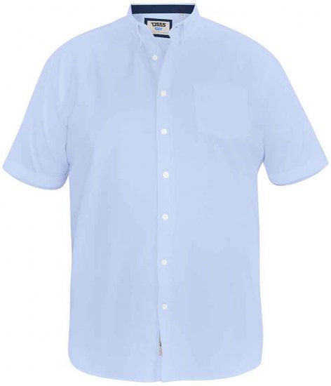 D555 James Short Sleeve Oxford Shirt Sky Blue - Camisas - Camisas Homem Tamanhos Grandes
