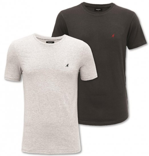 Kangol Jetta T-shirt Black/Grey 2-pack - T-shirts - T-shirts Homem Tamanhos Grandes