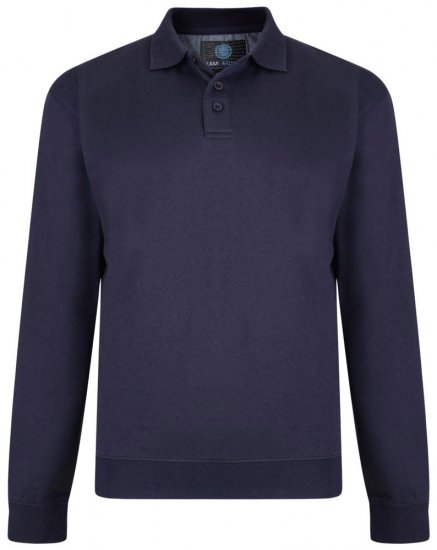 Kam Jeans Collar Sweatshirt Navy - Sweatshirts & hoodies - Sweatshirt & Camisolas com Capuz tamanhos grandes