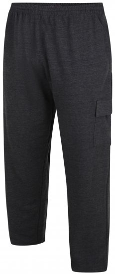 Kam Jeans Lightweight Sweatpants with Cargo pocket Charcoal - Calças & calções de fato de treino - Calças de Fato de Treino Tamanhos Grandes 
