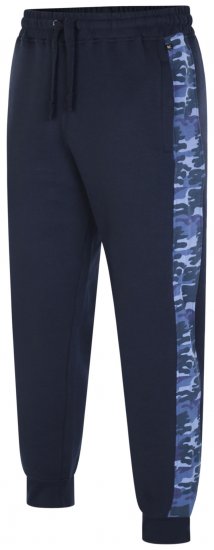 Kam Jeans 236 Panelled Camo Jog Bottoms Navy - Calças & calções de fato de treino - Calças de Fato de Treino Tamanhos Grandes 