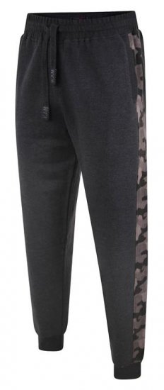 Kam Jeans 236 Panelled Camo Jog Bottoms Charcoal - Calças & calções de fato de treino - Calças de Fato de Treino Tamanhos Grandes 