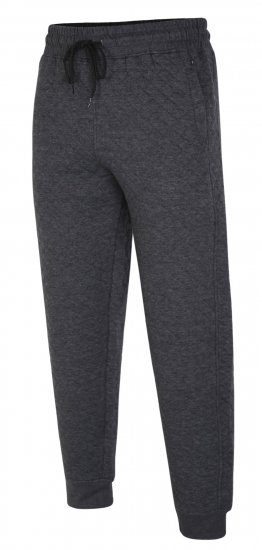 Kam Jeans 238 Quilted Jersey Joggers Charcoal - Calças & calções de fato de treino - Calças de Fato de Treino Tamanhos Grandes 